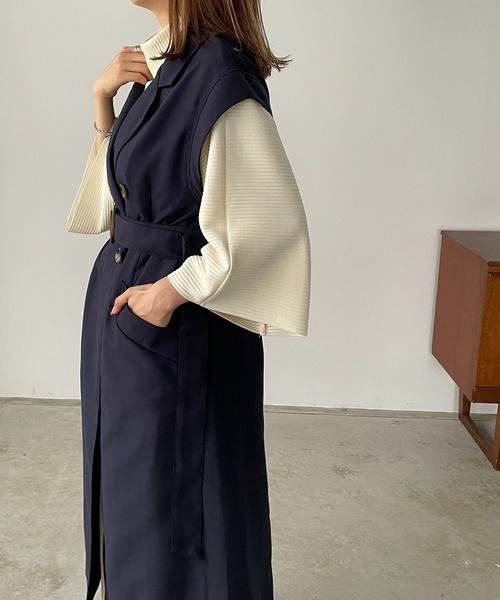 210nouve（トゥージュヌーブ）の「ロングトレンチジレ（トレンチコート・レディース・アイボリー/ベージュ/ネイビー・FREE）」の14枚目の写真