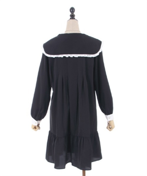 axes femme POETIQUE（アクシーズファムポエティック）の「メッセージリボンビッグ襟ワンピース（ワンピース・レディース・ブルー/ピンク/ブラック・MEDIUM）」の22枚目の写真