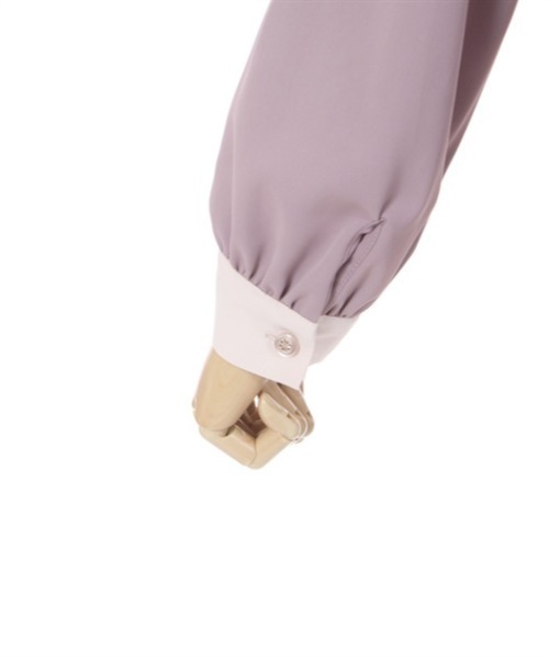 axes femme POETIQUE（アクシーズファムポエティック）の「メッセージリボンビッグ襟ワンピース（ワンピース・レディース・ブルー/ピンク/ブラック・MEDIUM）」の8枚目の写真