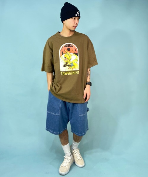 TOY　MACHINE（トイ　マシーン）の「【ムラサキスポーツ別注】TOY MACHINE/トイマシーン オーバーサイズ フロントプリントTシャツ/グラフィックT クルーネックTシャツ MTMSDST8（Tシャツ/カットソー・メンズ・カーキ/ホワイト系その他3/ブラック系その他4・M/L/XL）」の18枚目の写真