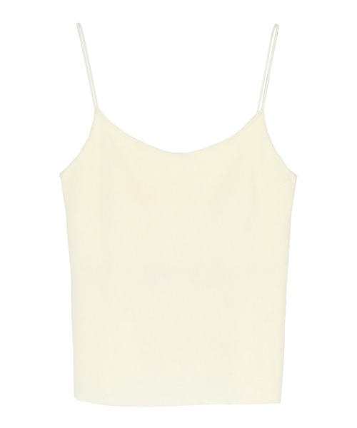 UR'S（ユアーズ）の「ｶｯﾌﾟ付ﾊﾞｯｸｵｰﾌﾟﾝﾆｯﾄｷｬﾐｿｰﾙ（キャミソール・レディース・オフホワイト/カーキ/ブラック・S/M）」の4枚目の写真