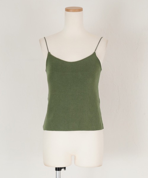 UR'S（ユアーズ）の「ｶｯﾌﾟ付ﾊﾞｯｸｵｰﾌﾟﾝﾆｯﾄｷｬﾐｿｰﾙ（キャミソール・レディース・オフホワイト/カーキ/ブラック・S/M）」の11枚目の写真