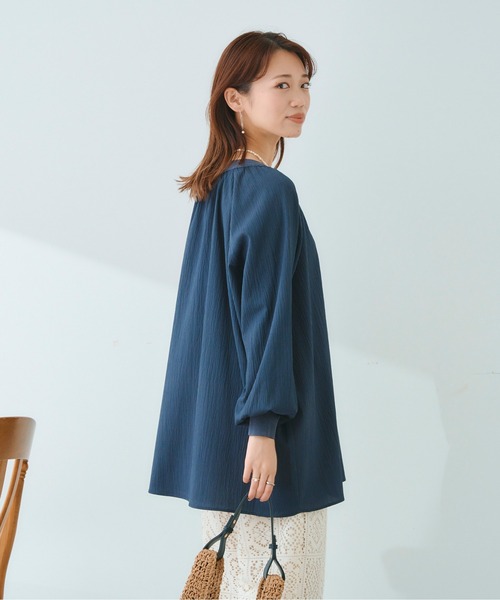 Chez toi（シェトワ）の「リブニット切替ギャザーブラウス（シャツ/ブラウス・レディース・アイボリー/チャコールグレー/カーキ・FREE）」の10枚目の写真