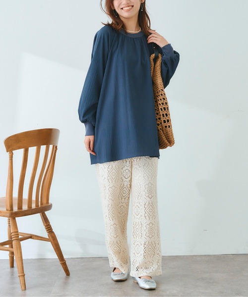 Chez toi（シェトワ）の「リブニット切替ギャザーブラウス（シャツ/ブラウス・レディース・アイボリー/チャコールグレー/カーキ・FREE）」の11枚目の写真