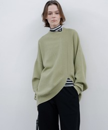 EKCOOKIES（イーケークッキーズ）の「【 EKCOOKIES 】ラウンドスリットアシンメトリーデザインニット（ニット/セーター）」