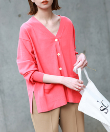 SLOBE IENA ピンク embroidery カーディガン SLOBE IENA - 【人気完売品】SLOBE IENA☆embroidery