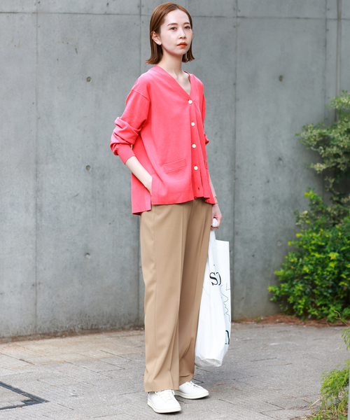 SLOBE IENA カーディガン アイスコットンVネックカーディガン