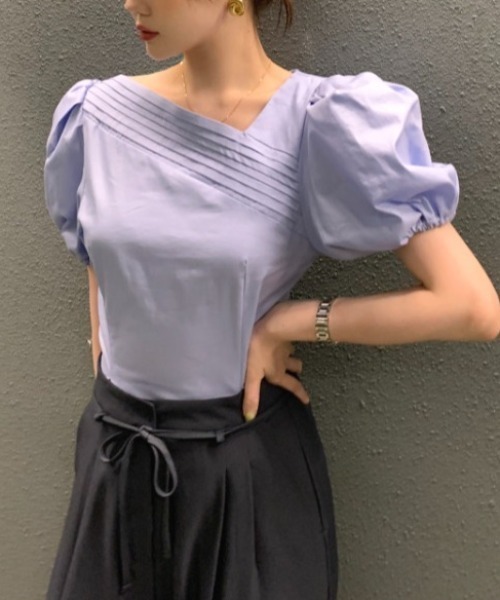 N.s（エヌドットエス）の「フロントタックブラウス（シャツ/ブラウス・レディース・ブラック/ブルー/ホワイト/ベージュ/ホワイト系その他・FREE）」の5枚目の写真