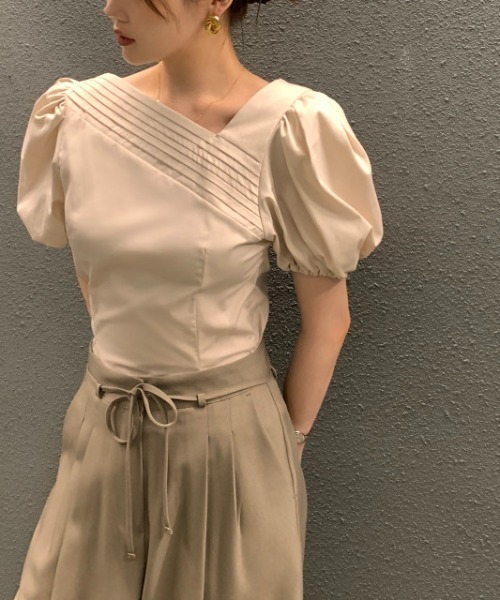 N.s（エヌドットエス）の「フロントタックブラウス（シャツ/ブラウス・レディース・ブラック/ブルー/ホワイト/ベージュ/ホワイト系その他・FREE）」の6枚目の写真