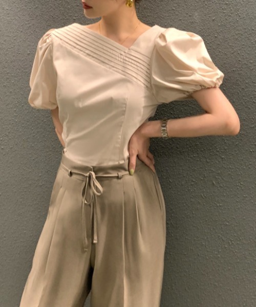 N.s（エヌドットエス）の「フロントタックブラウス（シャツ/ブラウス・レディース・ブラック/ブルー/ホワイト/ベージュ/ホワイト系その他・FREE）」の7枚目の写真