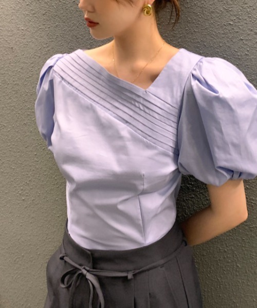 N.s（エヌドットエス）の「フロントタックブラウス（シャツ/ブラウス・レディース・ブラック/ブルー/ホワイト/ベージュ/ホワイト系その他・FREE）」の8枚目の写真