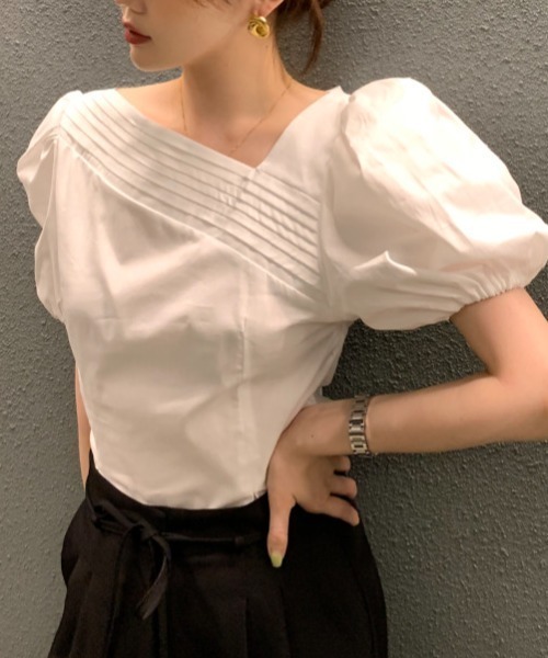 N.s（エヌドットエス）の「フロントタックブラウス（シャツ/ブラウス・レディース・ブラック/ブルー/ホワイト/ベージュ/ホワイト系その他・FREE）」の9枚目の写真