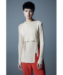 【PLUS】ASYMMETRY VEST LAYERED TOPS/【PLUS】アシンメトリーベストレイヤードトップス
