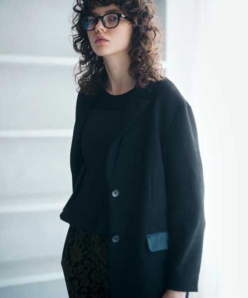 MECRE(メクル)の「ノンウールツィードテーラージャケット(テーラードジャケット・レディース・グレー/ブラック・S/M)」の2枚目の写真