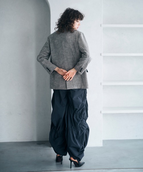 MECRE(メクル)の「ノンウールツィードテーラージャケット(テーラードジャケット・レディース・グレー/ブラック・S/M)」の7枚目の写真