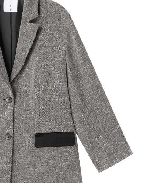 MECRE(メクル)の「ノンウールツィードテーラージャケット(テーラードジャケット・レディース・グレー/ブラック・S/M)」の13枚目の写真