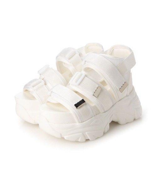 Mafmof（マフモフ）の「Mafmof(マフモフ)厚底ボリュームソールスポーツサンダル（サンダル・レディース・ホワイト/ブラック・L/M/S/LL）」の6枚目の写真