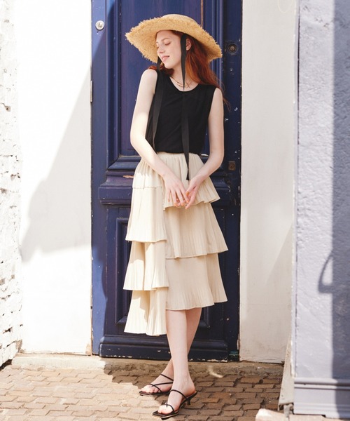 paravion（パラビオン）の「【SETアイテム】シアートップス×リブタンク（タンクトップ・レディース・ブルー/ブラック/アイボリー/グレイッシュベージュ・FREE）」の14枚目の写真