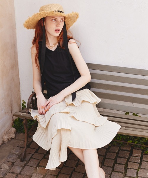 paravion（パラビオン）の「【SETアイテム】シアートップス×リブタンク（タンクトップ・レディース・ブルー/ブラック/アイボリー/グレイッシュベージュ・FREE）」の12枚目の写真