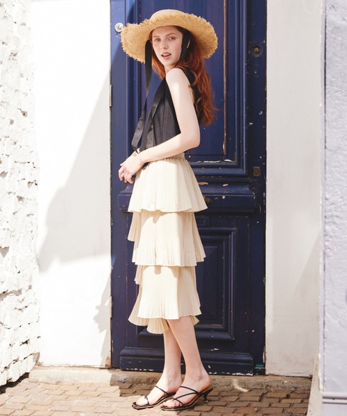 paravion（パラビオン）の「【SETアイテム】シアートップス×リブタンク（タンクトップ・レディース・ブルー/ブラック/アイボリー/グレイッシュベージュ・FREE）」の16枚目の写真