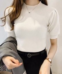 moose's パフスリーブサマーニット　グリーン moose´s パフスリーブサマーニット グリーン ムーシーズ 価格相談可