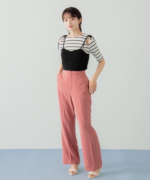 HEYUMM（ヘユム）の「カットアウトメロートップ(5分袖)（Tシャツ/カットソー・レディース・ホワイト系その他/アイボリー/ブラック・ONE）」の10枚目の写真