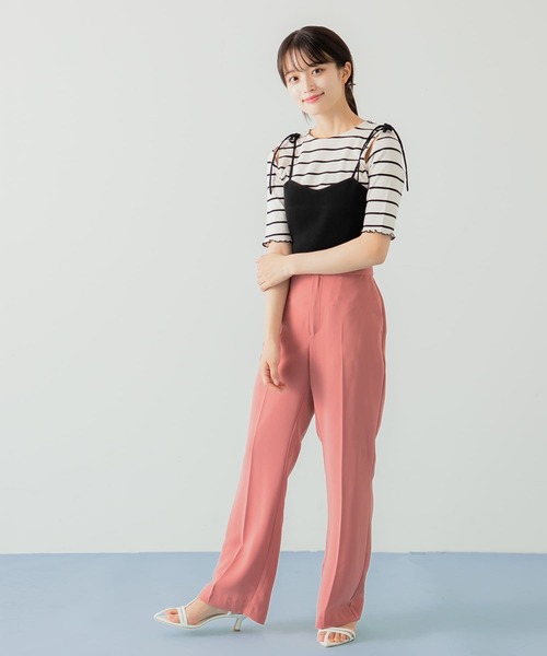 HEYUMM（ヘユム）の「カットアウトメロートップ(5分袖)（Tシャツ/カットソー・レディース・ホワイト系その他/アイボリー/ブラック・ONE）」の11枚目の写真