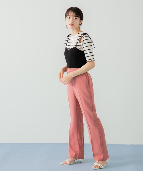 HEYUMM（ヘユム）の「カットアウトメロートップ(5分袖)（Tシャツ/カットソー・レディース・ホワイト系その他/アイボリー/ブラック・ONE）」の12枚目の写真