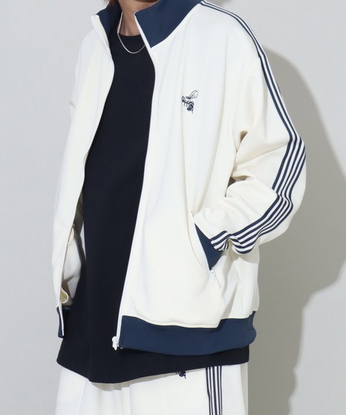 ビー刺繍クラシックテクスチャージャージ オーバーサイズ