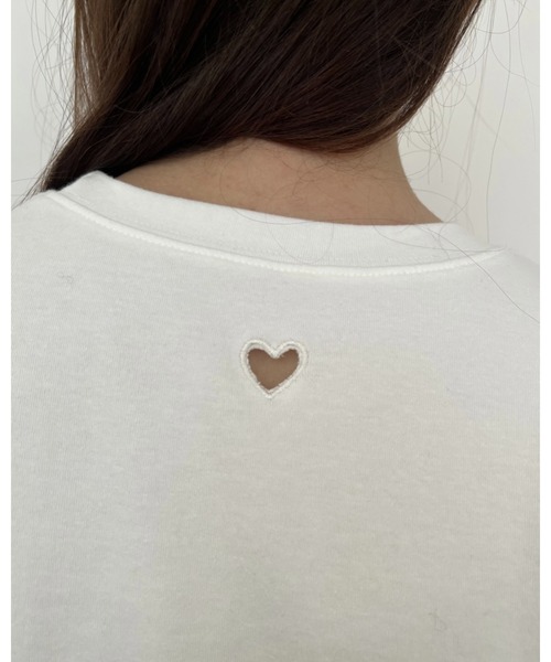 epine(エピヌ)の「Ee heart big long tee(Tシャツ/カットソー・レディース・ベビーピンク/ホワイト/ベージュ・FREE)」の7枚目の写真