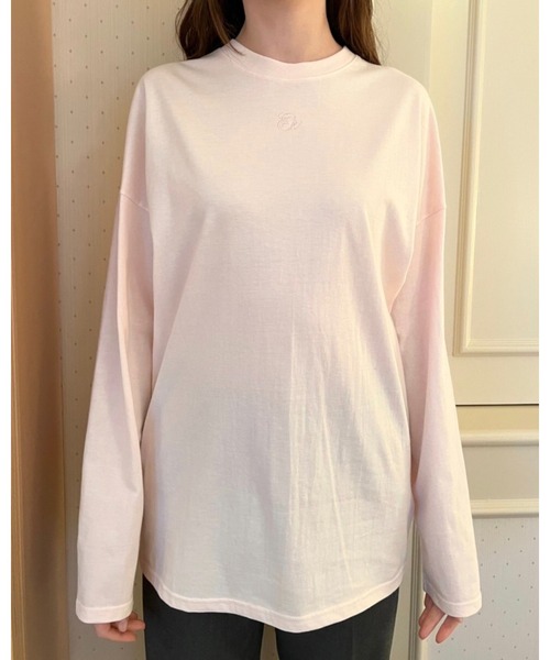 epine(エピヌ)の「Ee heart big long tee(Tシャツ/カットソー・レディース・ベビーピンク/ホワイト/ベージュ・FREE)」の5枚目の写真