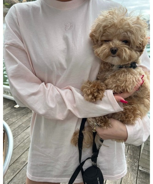 epine(エピヌ)の「Ee heart big long tee(Tシャツ/カットソー・レディース・ベビーピンク/ホワイト/ベージュ・FREE)」の10枚目の写真