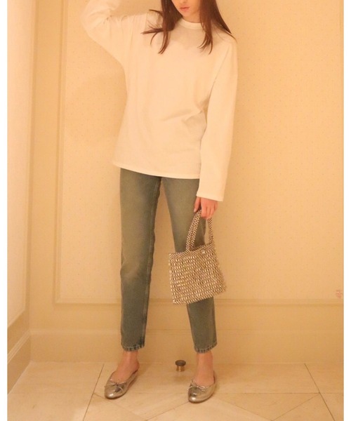 epine(エピヌ)の「Ee heart big long tee(Tシャツ/カットソー・レディース・ベビーピンク/ホワイト/ベージュ・FREE)」の15枚目の写真