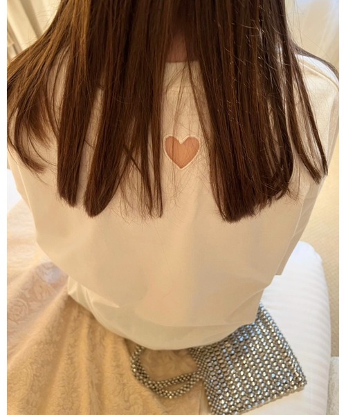 epine(エピヌ)の「Ee heart big long tee(Tシャツ/カットソー・レディース・ベビーピンク/ホワイト/ベージュ・FREE)」の19枚目の写真