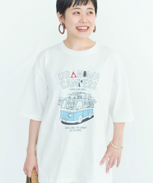 CRAFT STANDARD BOUTIQUE（クラフトスタンダードブティック）の「URANIWA HOME CAMP CREW TEE　◆（Tシャツ/カットソー・メンズ・オフホワイト/グレイッシュベージュ/チャコールグレー・M/XL/L）」の2枚目の写真