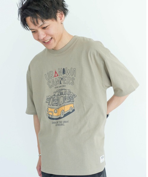 CRAFT STANDARD BOUTIQUE（クラフトスタンダードブティック）の「URANIWA HOME CAMP CREW TEE　◆（Tシャツ/カットソー・メンズ・オフホワイト/グレイッシュベージュ/チャコールグレー・M/XL/L）」の3枚目の写真