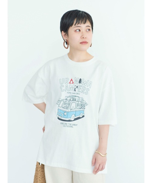 CRAFT STANDARD BOUTIQUE（クラフトスタンダードブティック）の「URANIWA HOME CAMP CREW TEE　◆（Tシャツ/カットソー・メンズ・オフホワイト/グレイッシュベージュ/チャコールグレー・M/XL/L）」の4枚目の写真