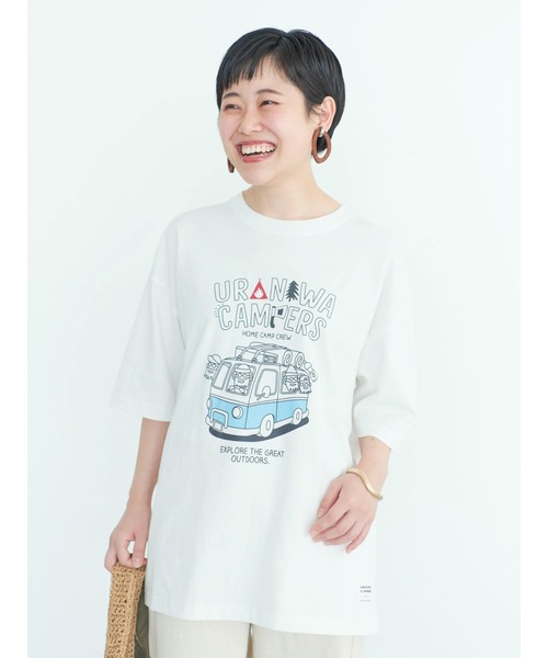 CRAFT STANDARD BOUTIQUE（クラフトスタンダードブティック）の「URANIWA HOME CAMP CREW TEE　◆（Tシャツ/カットソー・メンズ・オフホワイト/グレイッシュベージュ/チャコールグレー・M/XL/L）」の5枚目の写真