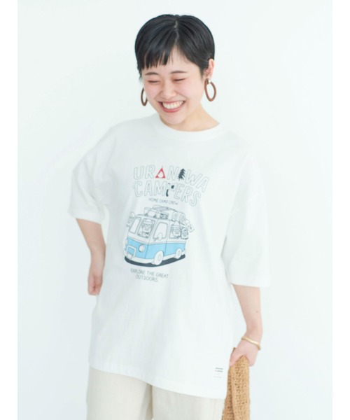 CRAFT STANDARD BOUTIQUE（クラフトスタンダードブティック）の「URANIWA HOME CAMP CREW TEE　◆（Tシャツ/カットソー・メンズ・オフホワイト/グレイッシュベージュ/チャコールグレー・M/XL/L）」の6枚目の写真