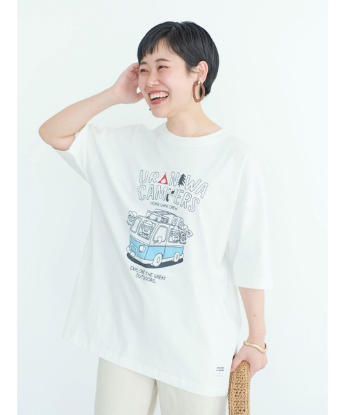 CRAFT STANDARD BOUTIQUE（クラフトスタンダードブティック）の「URANIWA HOME CAMP CREW TEE　◆（Tシャツ/カットソー・メンズ・オフホワイト/グレイッシュベージュ/チャコールグレー・M/XL/L）」の7枚目の写真