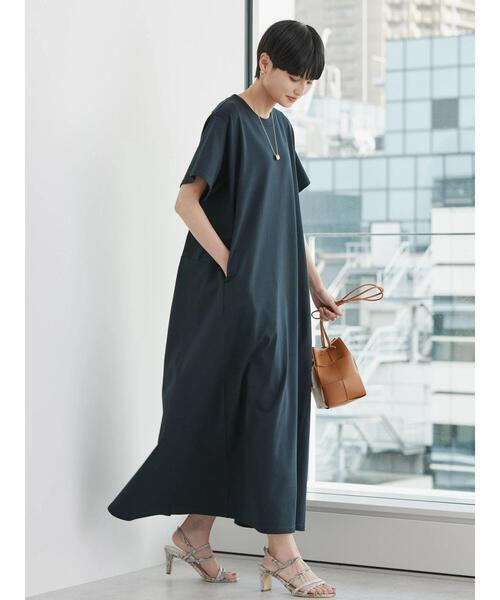 AMERICAN HOLIC(アメリカンホリック)の「切り替え半袖カットフレアワンピース(ワンピース・レディース・ブルー/ブラック/ブラウン/グレイッシュベージュ/グリーン・L/M)」の6枚目の写真