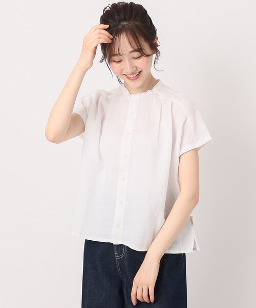 LAURA ASHLEY（ローラアシュレイ）の「フレンチリネンブラウス（シャツ/ブラウス・レディース・オフホワイト/イエロー系2/ライトベージュ/ブルー系その他4・38）」の2枚目の写真