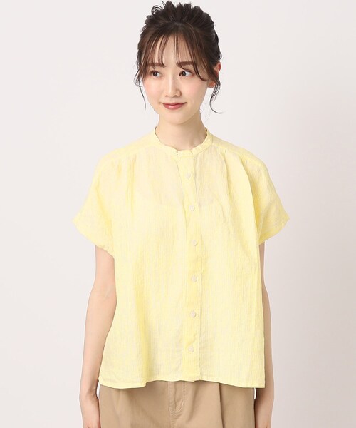 LAURA ASHLEY（ローラアシュレイ）の「フレンチリネンブラウス（シャツ/ブラウス・レディース・オフホワイト/イエロー系2/ライトベージュ/ブルー系その他4・38）」の6枚目の写真