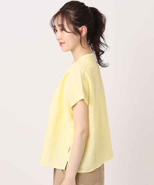 LAURA ASHLEY（ローラアシュレイ）の「フレンチリネンブラウス（シャツ/ブラウス・レディース・オフホワイト/イエロー系2/ライトベージュ/ブルー系その他4・38）」の7枚目の写真
