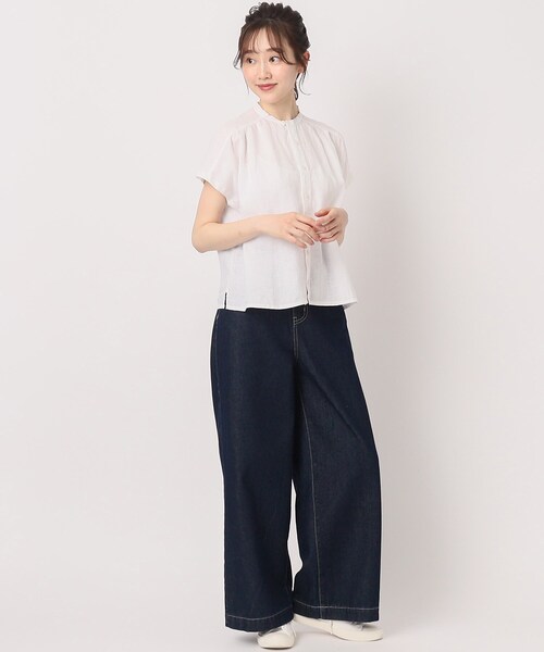 LAURA ASHLEY（ローラアシュレイ）の「フレンチリネンブラウス（シャツ/ブラウス・レディース・オフホワイト/イエロー系2/ライトベージュ/ブルー系その他4・38）」の15枚目の写真