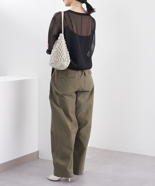 SHENERY（シーナリー）の「シアーラメニットプルオーバー（ニット/セーター・レディース・ブラック/アイボリー・FREE）」の9枚目の写真