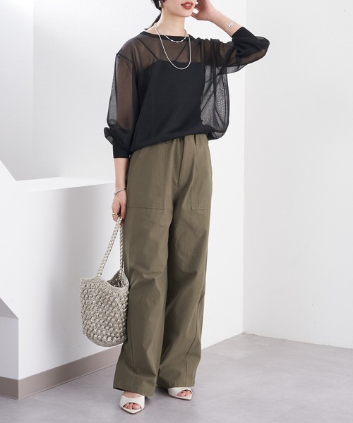 SHENERY（シーナリー）の「シアーラメニットプルオーバー（ニット/セーター・レディース・ブラック/アイボリー・FREE）」の5枚目の写真