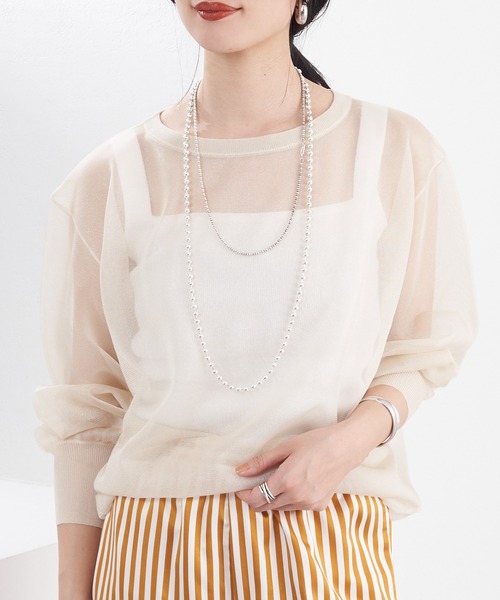 SHENERY（シーナリー）の「シアーラメニットプルオーバー（ニット/セーター・レディース・ブラック/アイボリー・FREE）」の12枚目の写真