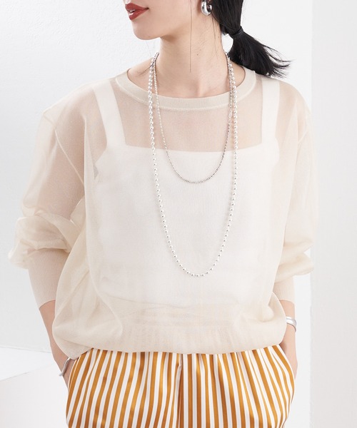 SHENERY（シーナリー）の「シアーラメニットプルオーバー（ニット/セーター・レディース・ブラック/アイボリー・FREE）」の13枚目の写真