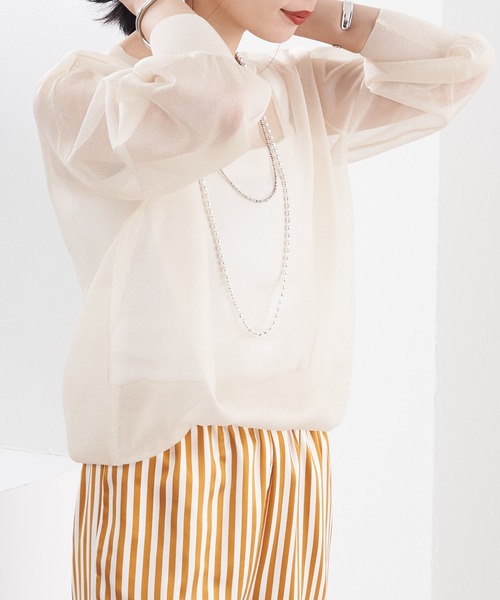 SHENERY（シーナリー）の「シアーラメニットプルオーバー（ニット/セーター・レディース・ブラック/アイボリー・FREE）」の14枚目の写真